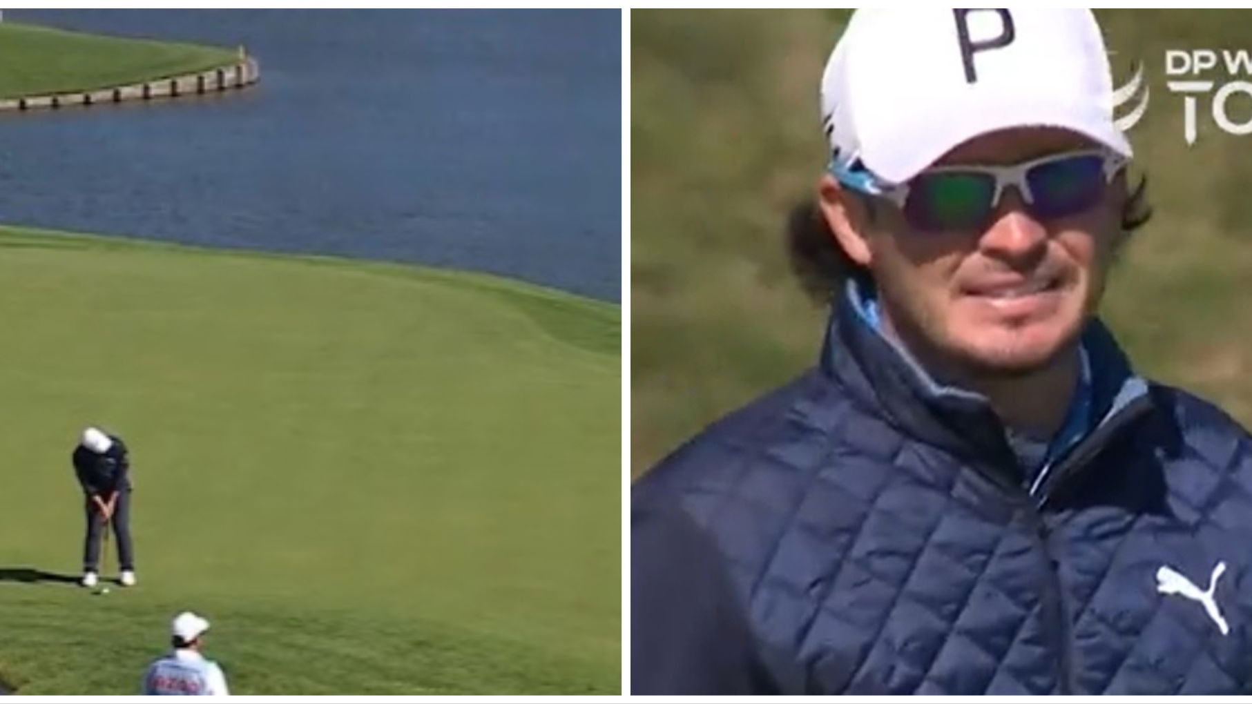 WATCH: Tour pro in contention putts his golf ball into the water